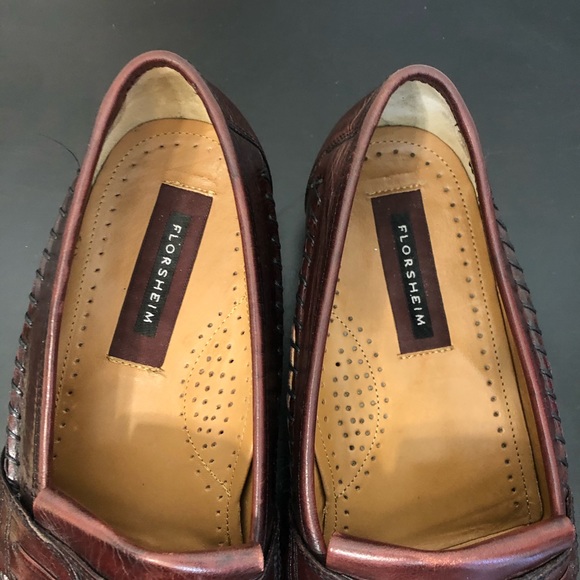 Florsheim Mens Burgundy Brown Leather Loafers main image 7